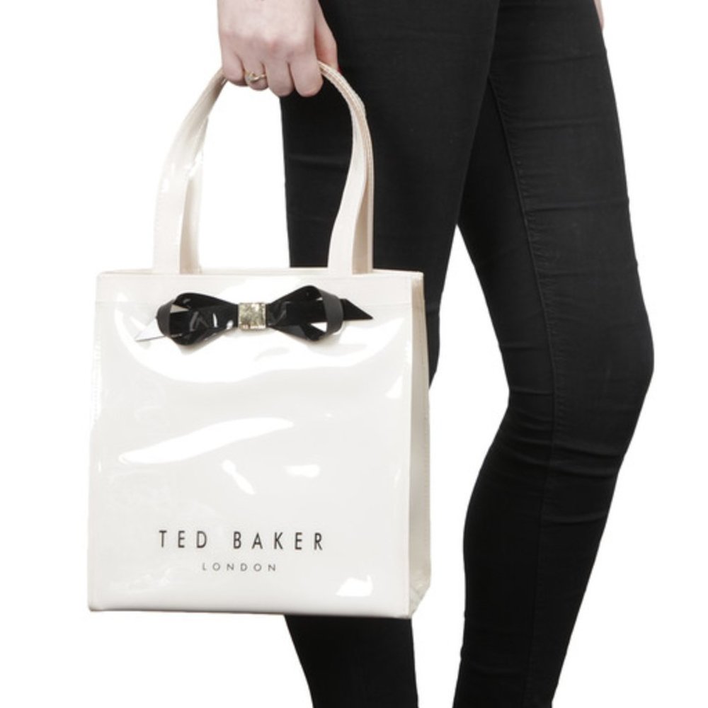 Women's Ted Baker Cream Plain Bow Small Icon Bag